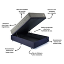 Ver imagem 6 de Base Box Baú Casal 138x188 Suede com Colchão New 4 Estações Molas Ensacadas