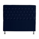 Ver imagem 1 de Cabeceira de Cama Box Paris Casal 140 Cm Botão Strass Suede Azul Marinho do Lar Móveis