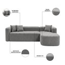 Ver mais imagens de Sofá Orgânico Módulo Curvo Siena 2,6MTS Boucle Cinza - Montanari'S Decor