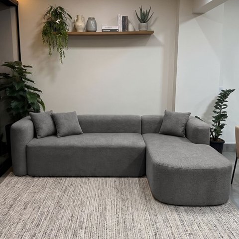 Sofá Orgânico Módulo Curvo Siena 2,6MTS Boucle Cinza - Montanari'S Decor