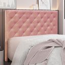 Ver imagem 3 de Cabeceira Estofada Casal Tàzio no Estrado MDF Veludo Rosa Gran Belo