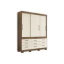 Ver imagem 1 de Guarda Roupa Solteiro 3 Portas de Correr e 9 Gavetas C- Pés Click 3.9 Jatoba-areia