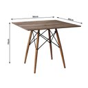 Ver imagem 3 de Jogo de Mesa Eiffel Quadrado Tampo de Madeira 90cm Amêndoa com 4 Cadeiras Katrina Pretoo Bege
