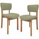 Ver imagem 2 de Kit 02 Cadeiras para Sala de Jantar Cozinha Living Estofada Dara L02 Bouclê Oliva - Lyam Decor