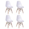 Conjunto de Mesa de Jantar Eames Eiffel Retangular 120x75 Tampo de Madeira Branco com 4 Cadeiras Bra - 3
