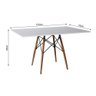 Conjunto de Mesa de Jantar Eames Eiffel Retangular 120x75 Tampo de Madeira Branco com 4 Cadeiras Bra - 5