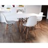 Conjunto de Mesa de Jantar Eames Eiffel Retangular 120x75 Tampo de Madeira Branco com 4 Cadeiras Bra - 2