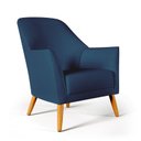 Ver imagem 2 de Kit 2 Poltronas Orion com Puff Solar Suede Azul Marinho Aradecor
