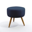 Ver imagem 3 de Kit 2 Poltronas Orion com Puff Solar Suede Azul Marinho Aradecor