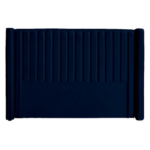Cabeceira Ripada Estofada para Cama Box Casal Queen - Suede - Várias Cores:azul Marinho