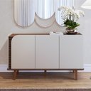 Ver imagem 6 de Buffet 3 Portas Detalhe Ripado Jurerê - Off White Matte/Nogueira Real