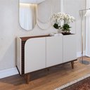 Ver imagem 7 de Buffet 3 Portas Detalhe Ripado Jurerê - Off White Matte/Nogueira Real