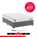 Ver imagem 5 de Cama Box Viúva Cinza + Colchão Life D33 Pillow Top Branco 56x128x188cm - e-Shop Casa