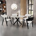 Ver imagem 2 de Kit 04 Cadeiras para Sala de Jantar e Estar Living Estofada Suran L02 Preto Bouclê Cru - Lyam Lyam D