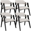 Ver imagem 1 de Kit 04 Cadeiras para Sala de Jantar e Estar Living Estofada Suran L02 Preto Bouclê Cru - Lyam Lyam D