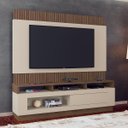 Ver imagem 1 de Painel Home Ripado Tv 65 Pol Toronto 183 X 180 Cm Nichos Flex Mdp Mocaccino Off White - Clicklar