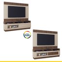 Ver imagem 2 de Painel Home Ripado Tv 65 Pol Toronto 183 X 180 Cm Nichos Flex Mdp Mocaccino Off White - Clicklar