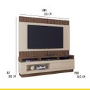 Ver imagem 3 de Painel Home Ripado Tv 65 Pol Toronto 183 X 180 Cm Nichos Flex Mdp Mocaccino Off White - Clicklar