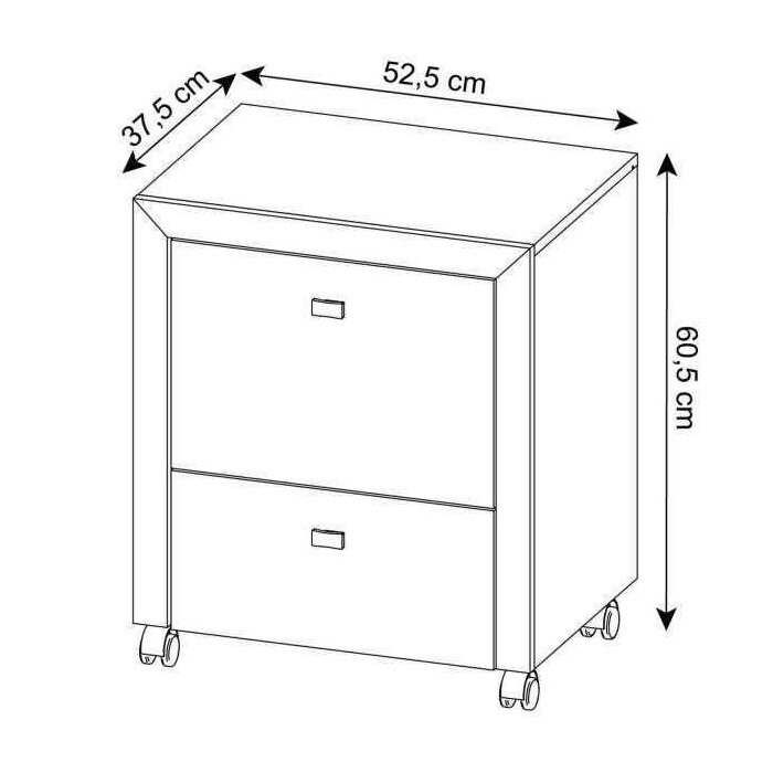 Gaveteiro Arquivo para Pasta Suspensa Com Rod�zios 2 gavetas  ME4112 Tecno Mobili - Carvalho - 2