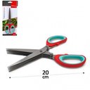 Ver imagem 1 de Tesoura 5 Lâminas Aço Inox Corta Temperos Legumes Ervas