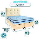 Ver imagem 3 de Cama + Bau Blindado e Colchão Molas Ensacadas Queen - Blue Paropas + Cabeceira