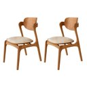Ver imagem 1 de Conjunto com 2 Cadeiras em Madeira Celeste Gold Marrom/Off White/Imbuia
