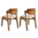 Ver imagem 3 de Conjunto com 2 Cadeiras em Madeira Celeste Gold Marrom/Off White/Imbuia