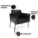 Ver imagem 5 de Sofá Namoradeira e 2 Poltronas Pé de Ferro Preto Marisa Corano Preto D03 - D'Rossi