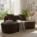 Ver imagem 1 de Sofá 3 Lugares Orgânico Curvo Madrid 180cm Suede Marrom