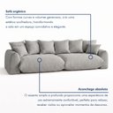 Ver imagem 7 de Sofá Cama Modular Orgânico Retrátil 3 Lugares Base Madeira Maciça 210 cm Marrocos