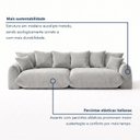Ver imagem 4 de Sofá Cama Modular Orgânico Retrátil 3 Lugares Base Madeira Maciça 210 cm Marrocos