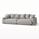 Ver imagem 2 de Sofá Cama Modular Orgânico Retrátil 3 Lugares Base Madeira Maciça 210 cm Marrocos