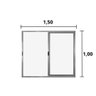 Janela de Correr 2 Folhas S/ Grade Aluminio Brilhante 1.00 X 1.50 Linha Modular - Hale - 2