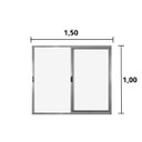 Ver imagem 2 de Janela de Correr 2 Folhas S/ Grade Aluminio Brilhante 1.00 X 1.50 Linha Modular - Hale