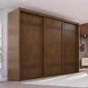 Ver imagem 1 de Guarda Roupa Casal 3 Portas de Correr 6 Gavetas Palissy Frisado MDF Marrom/Âmbar