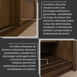 Guarda Roupa Casal 3 Portas de Correr 6 Gavetas Palissy Frisado Mdf - 13 Guarda Roupa Casal 3 Portas de Correr 6 Gavetas Palissy Frisado Mdf - 13