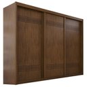 Ver imagem 2 de Guarda Roupa Casal 3 Portas de Correr 6 Gavetas Palissy Frisado MDF Marrom/Âmbar