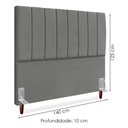 Ver imagem 3 de Cabeceira Casal 140 Cm com Frame Carla Suede Cinza Artte