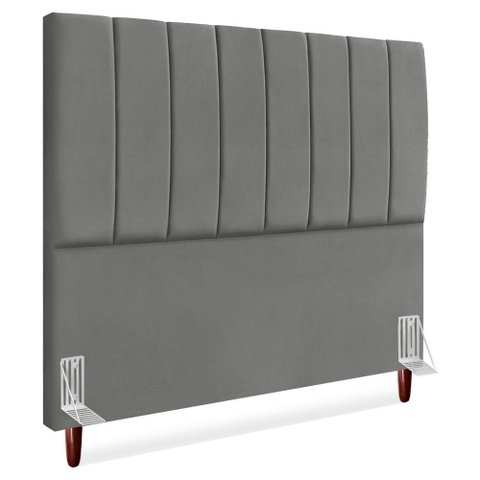 Cabeceira Casal 140 Cm com Frame Carla Suede Cinza Artte