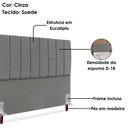 Ver imagem 4 de Cabeceira Casal 140 Cm com Frame Carla Suede Cinza Artte