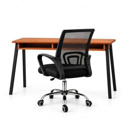 Conjunto de Escritório Mesa Niara e Cadeira Begônia Preto