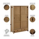 Ver imagem 3 de Guarda Roupa Solteiro 133cm 2 Portas Deslizantes Lazio Freijó F07 - Mpozenato