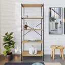 Ver imagem 4 de Estante C/05 Prateleiras 152x60x33cm Tub Tueh1565 Lâmina Mel - Est.preta Lâmina Mel / Est.preta
