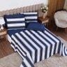 Jogo de Cama King 6p Lençol + Fronha Esmeralda Percal 100% Algodão:marinho Real - 1