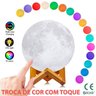 Abajur Lua Cheia 3d Usb Luminária Touch 18cm Colorida Led - 4