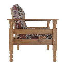 Namoradeira 2 Lugares Madeira Maciça Liz Multimóveis Cr7002.t66 Imbuia/floral - 4