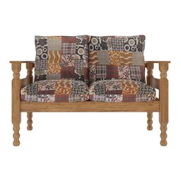 Namoradeira 2 Lugares Madeira Maciça Liz Multimóveis Cr7002.t66 Imbuia/floral - 5