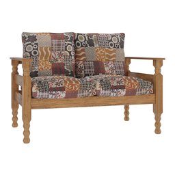 Namoradeira 2 Lugares Madeira Maciça Liz Multimóveis Cr7002.t66 Imbuia/floral - 2