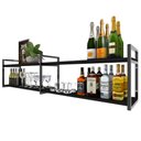 Ver imagem 3 de Aparador Industrial para Sala - Barzinho Preto - Adega Suspensa