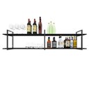 Ver imagem 2 de Aparador Industrial para Sala - Barzinho Preto - Adega Suspensa